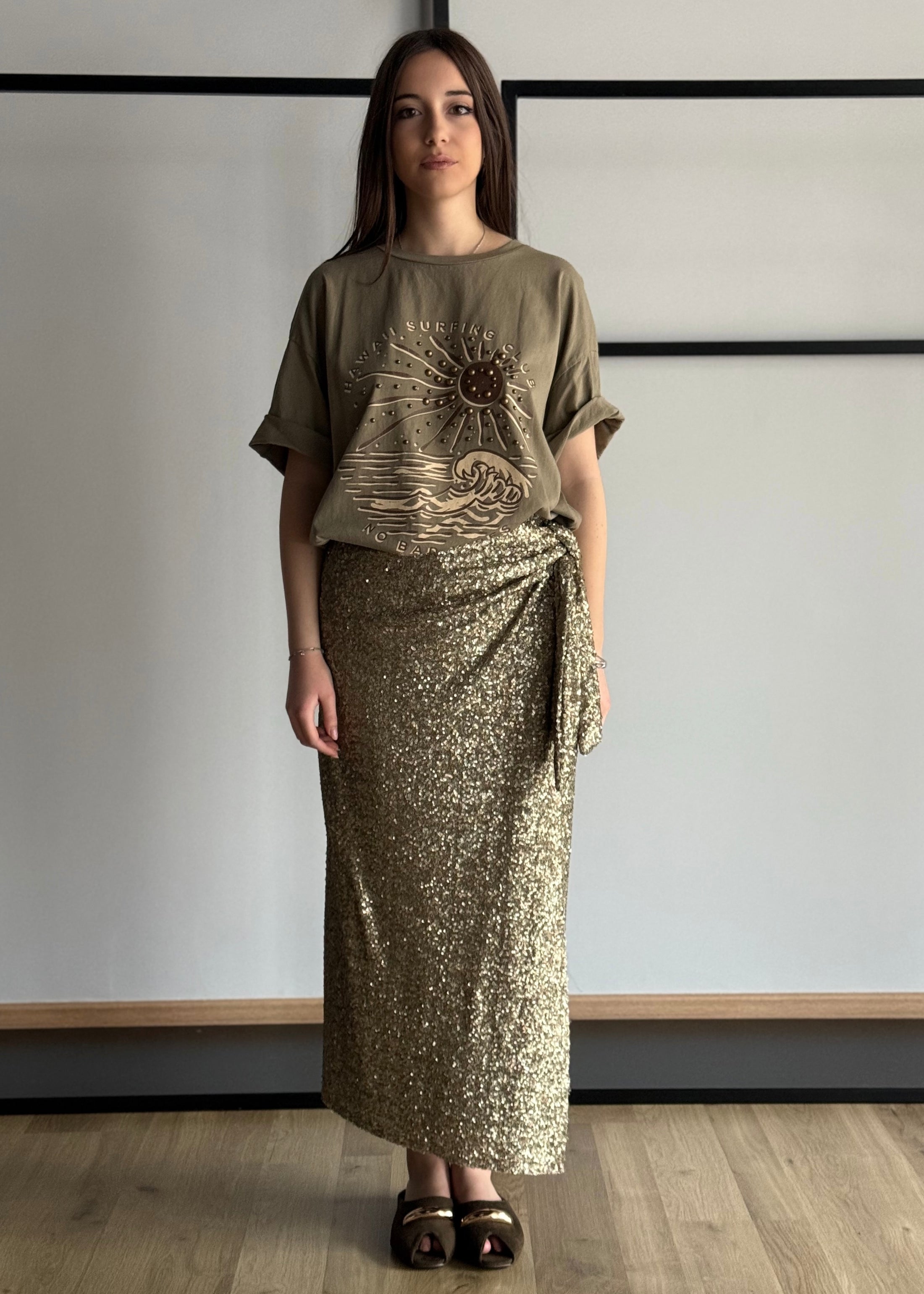 Gonna PHILIALOFT midi con paillettes