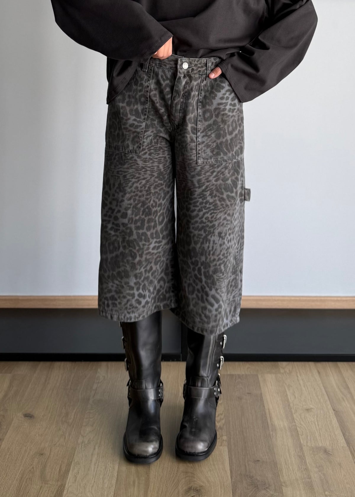 Bermuda animalier in denim - KONTATTO
