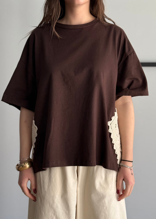 T-shirt PHILIALOFT con inserti in pizzo