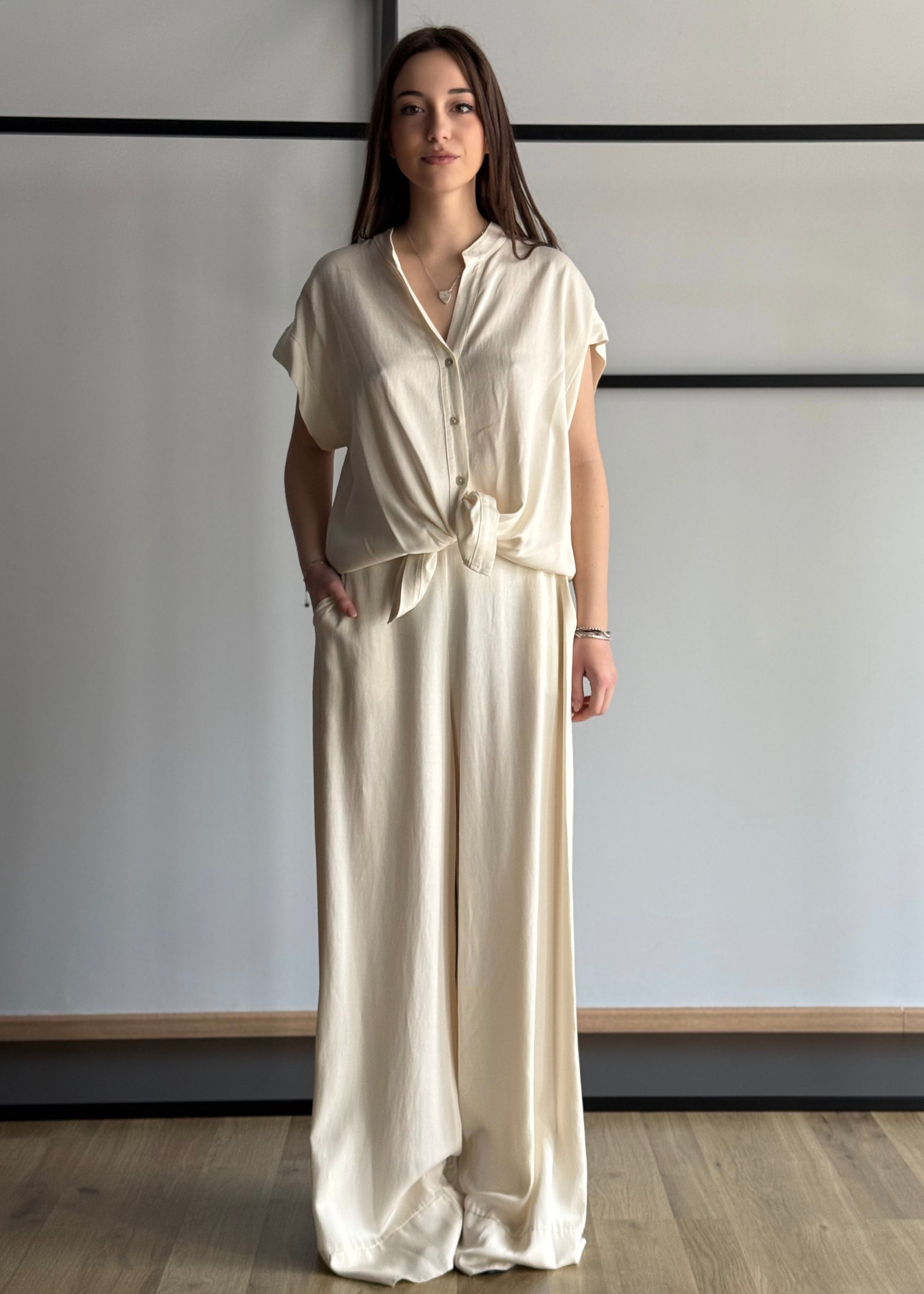 Pantalone palazzo ZAHJR latte