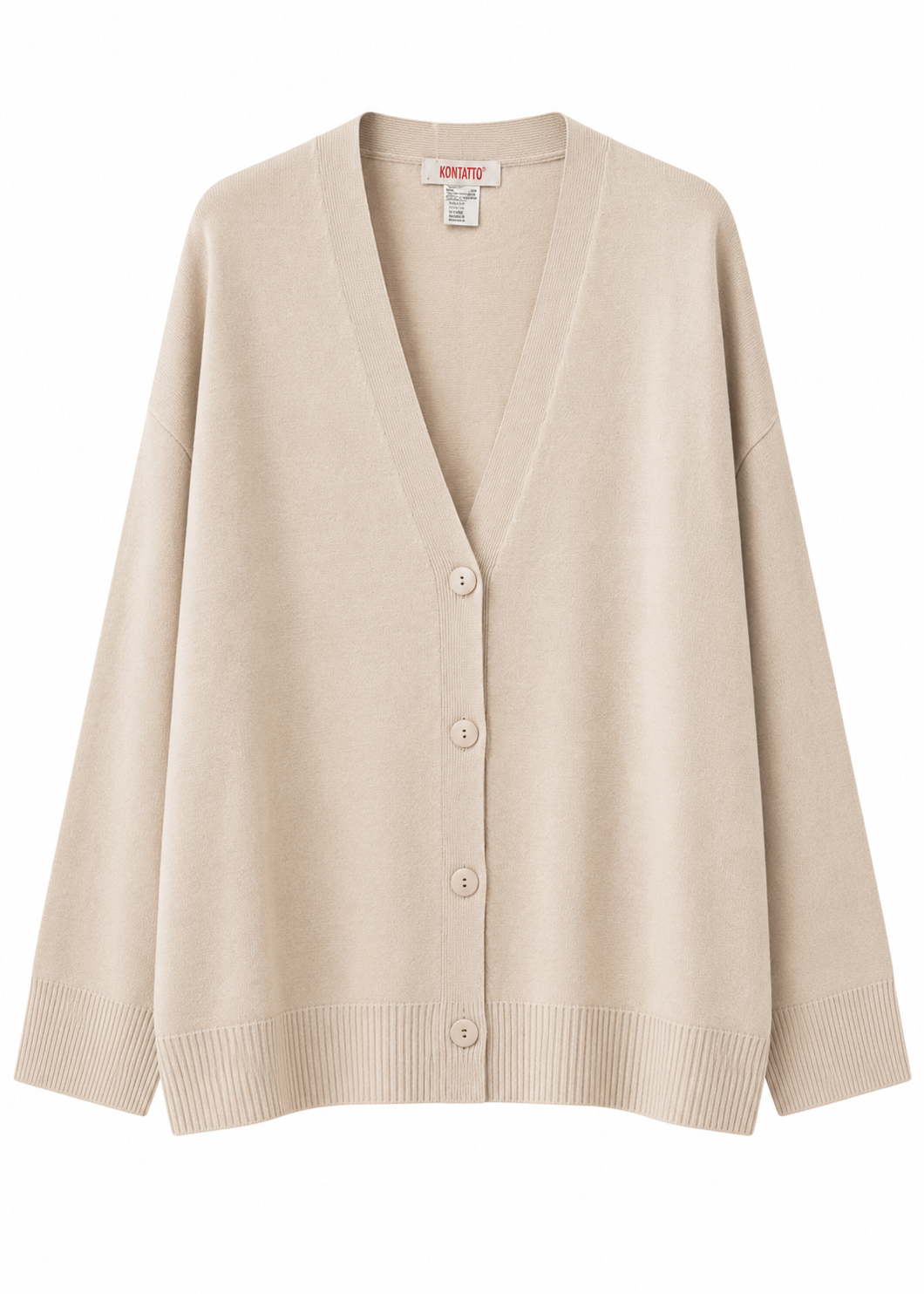 Cardigan over con bottoni talco - KONTATTO