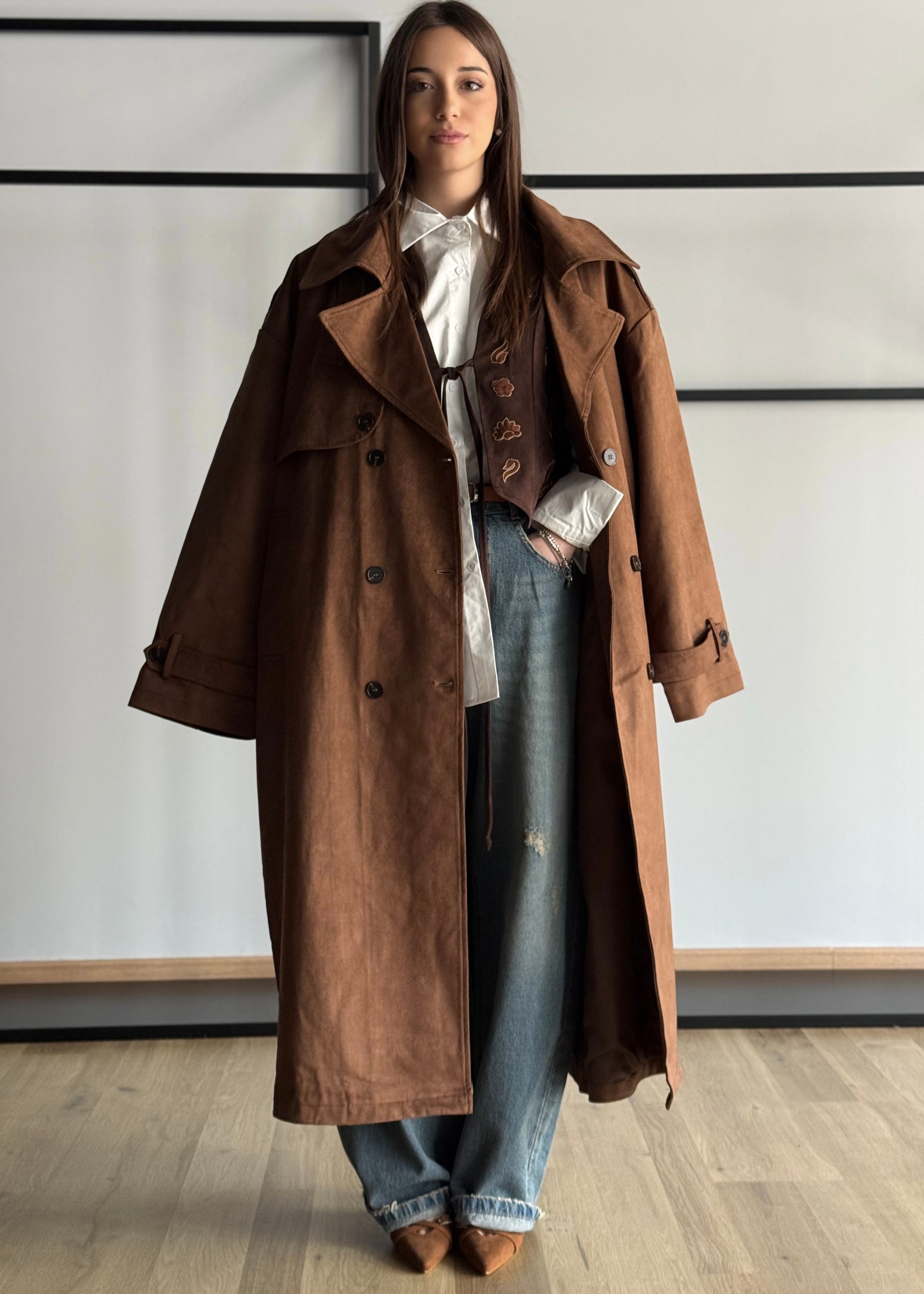 Trench THEVICE in suede moro