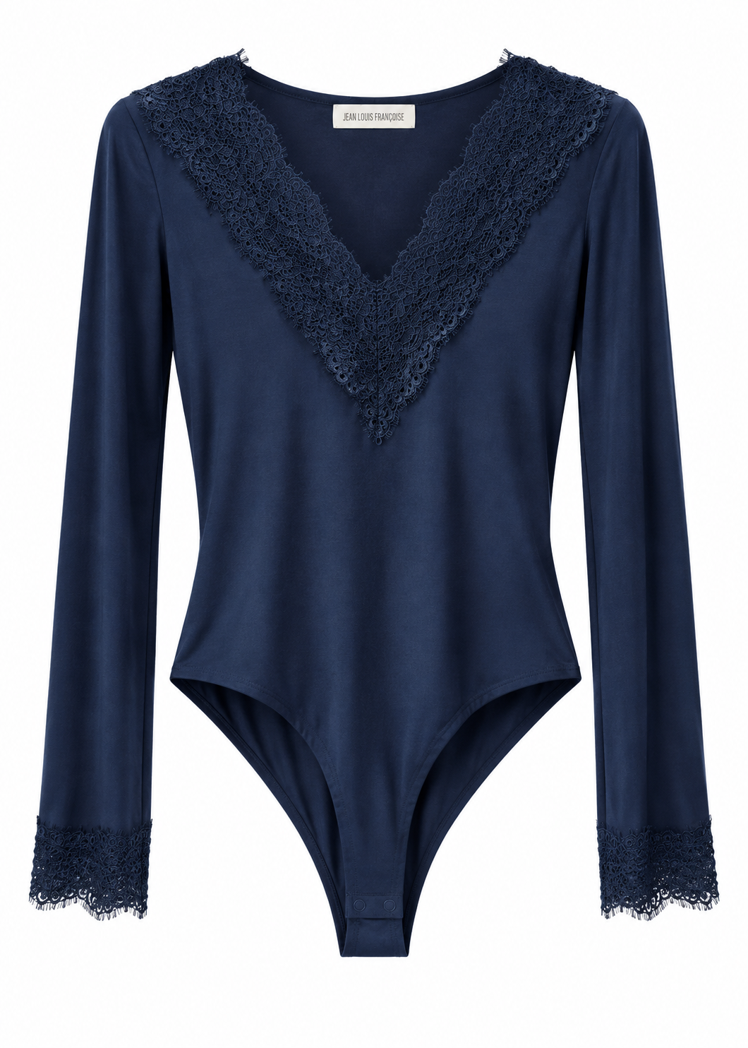 Body blu con pizzo