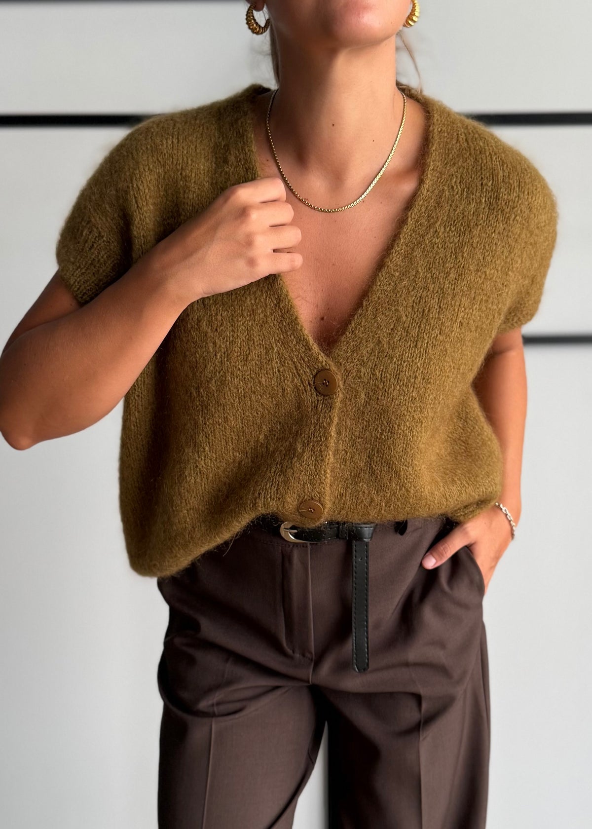 Gilet olio in maglia soft con bottoni - PHILIALOFT