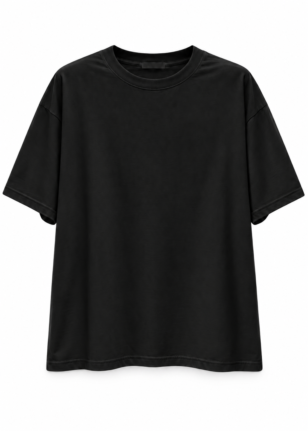 T-shirt over nero con spallina imbottita