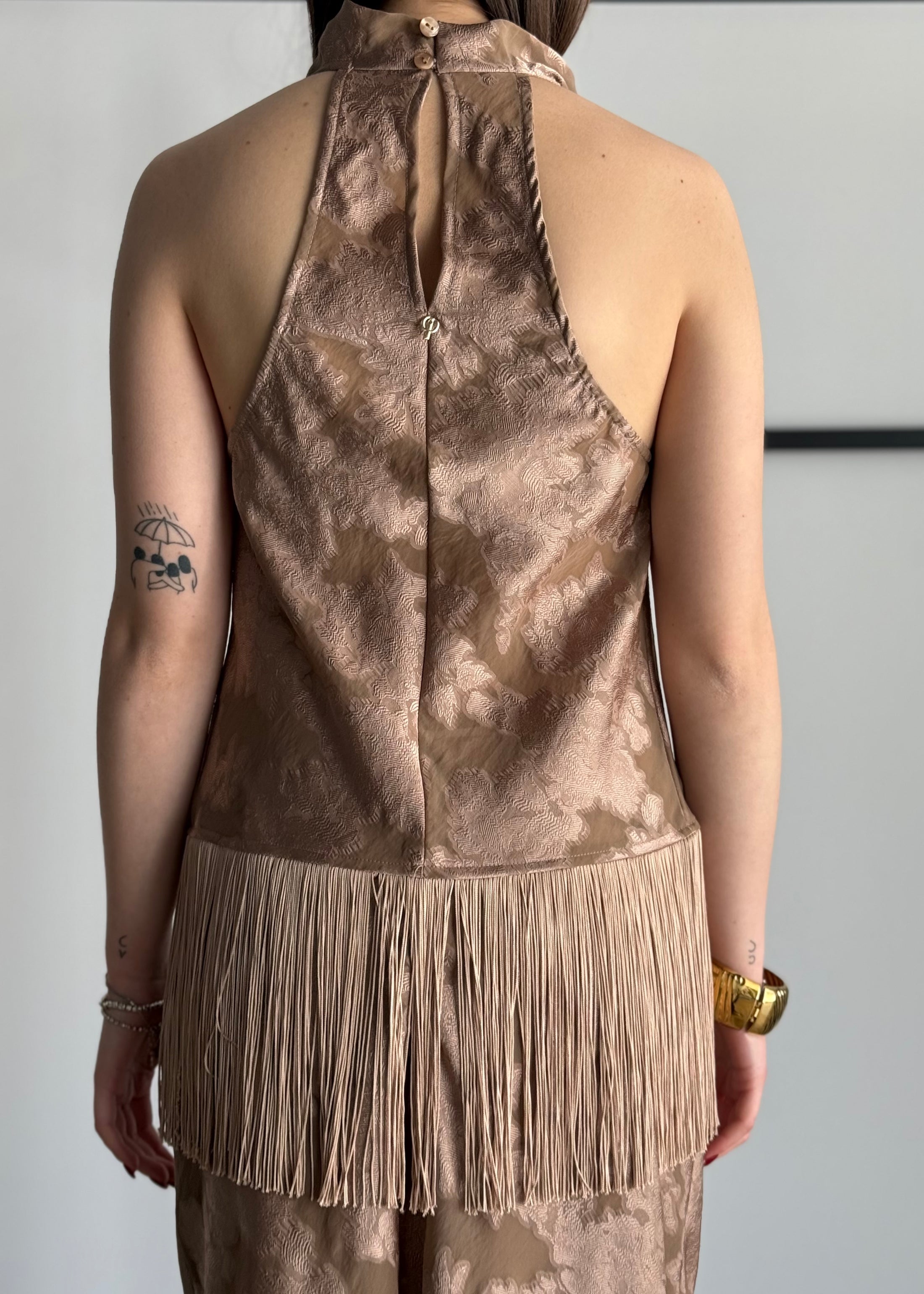 Top jacquard PHILIALOFT con frange