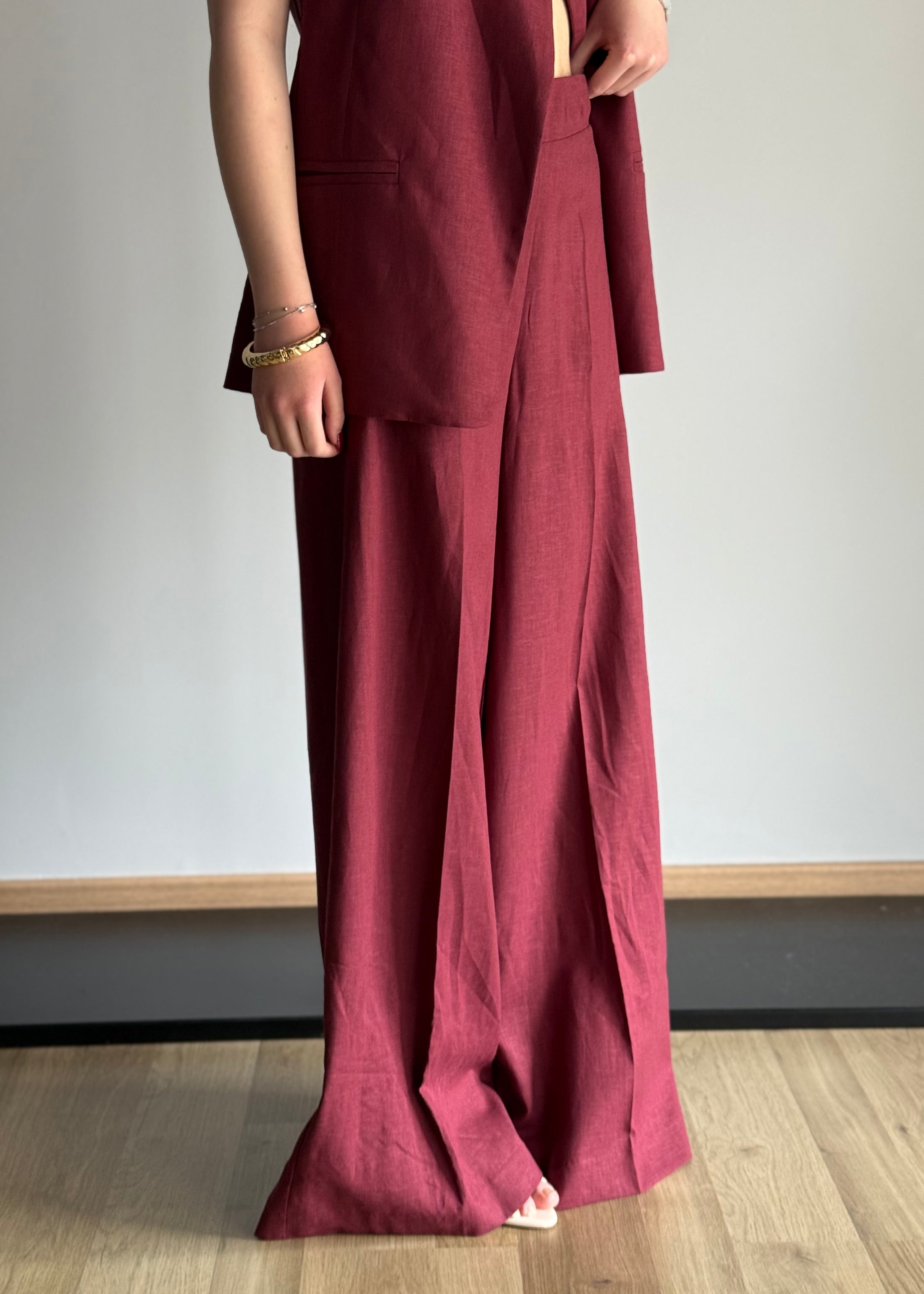 Pantalone palazzo KONTATTO bordeaux