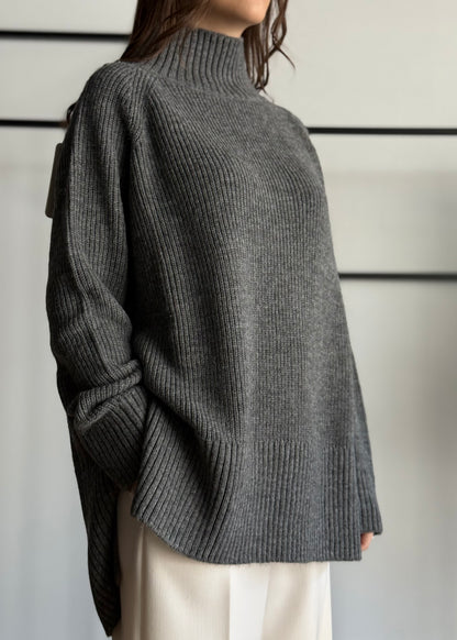 Maglia dolcevita a coste laterali -KONTATTO