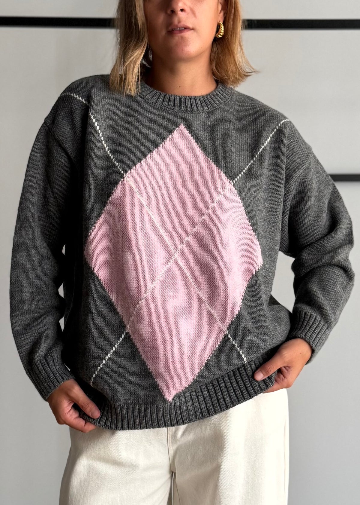 Maglia rombi grigio - KONTATTO