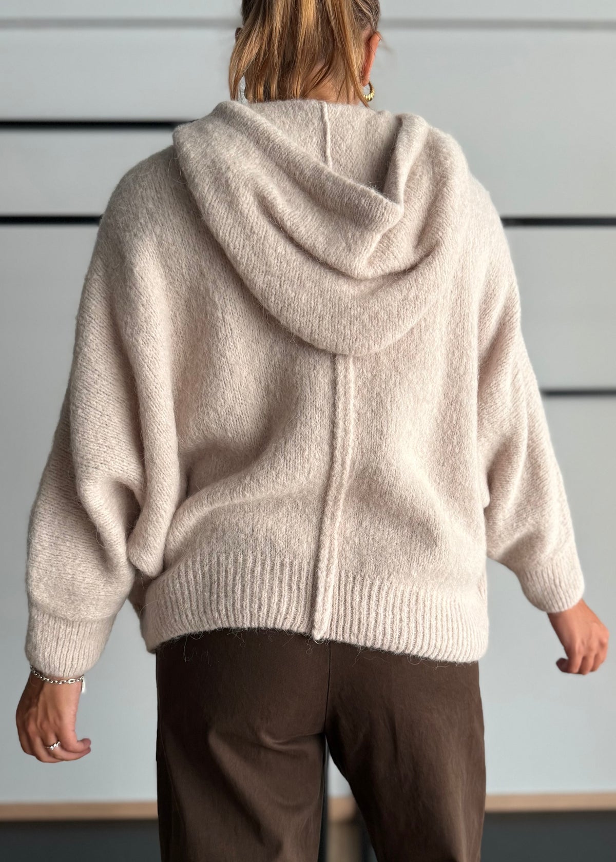 Maglia over panna con cappuccio - PHILIALOFT