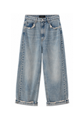 Carica l'immagine nel visualizzatore della galleria, Jeans wide leg con dettagli sfrangiati - PHILIALOFT
