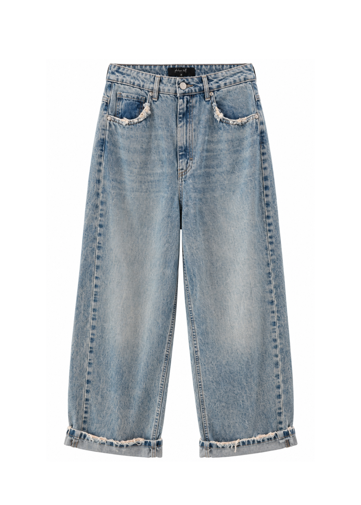 Jeans wide leg con dettagli sfrangiati - PHILIALOFT