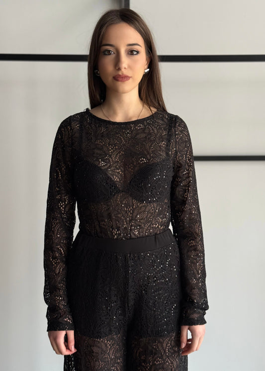 Body ZAHJR in pizzo nero