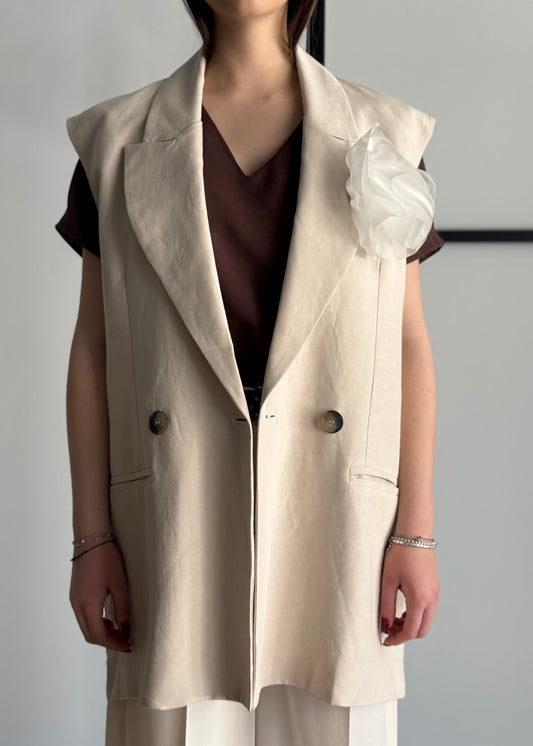 Gilet PHILIALOFT doppiopetto con spilla