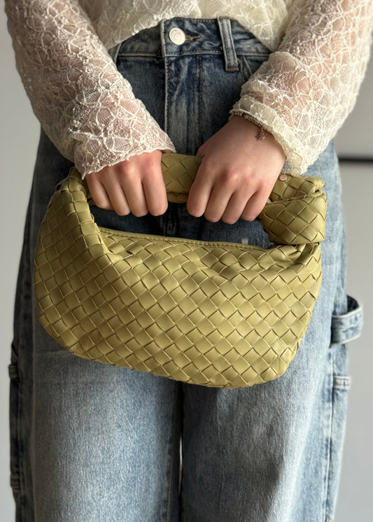 Borsa THEVICE intrecciata salvia