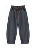 Carica l'immagine nel visualizzatore della galleria, Pantalone grigio balloon con cintura - ZAHJR

