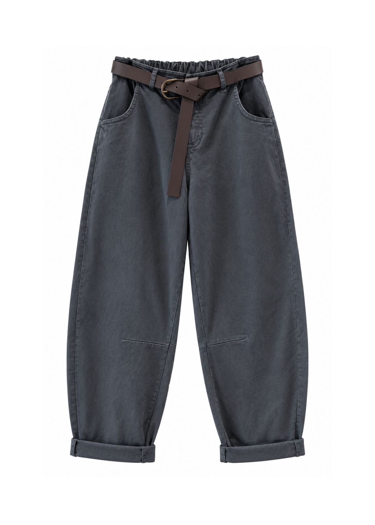 Pantalone grigio balloon con cintura - ZAHJR