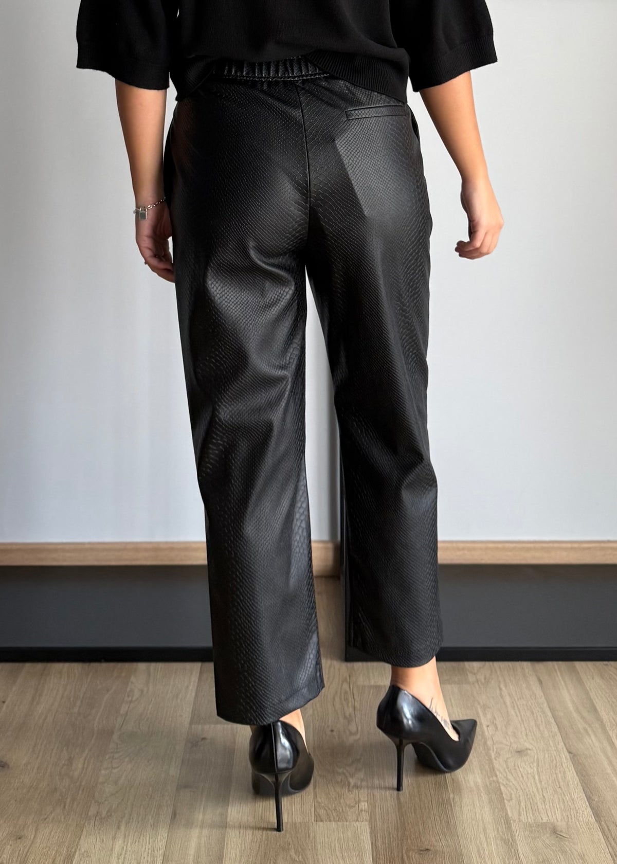 Pantalone nero effetto pitone - ZAHJR