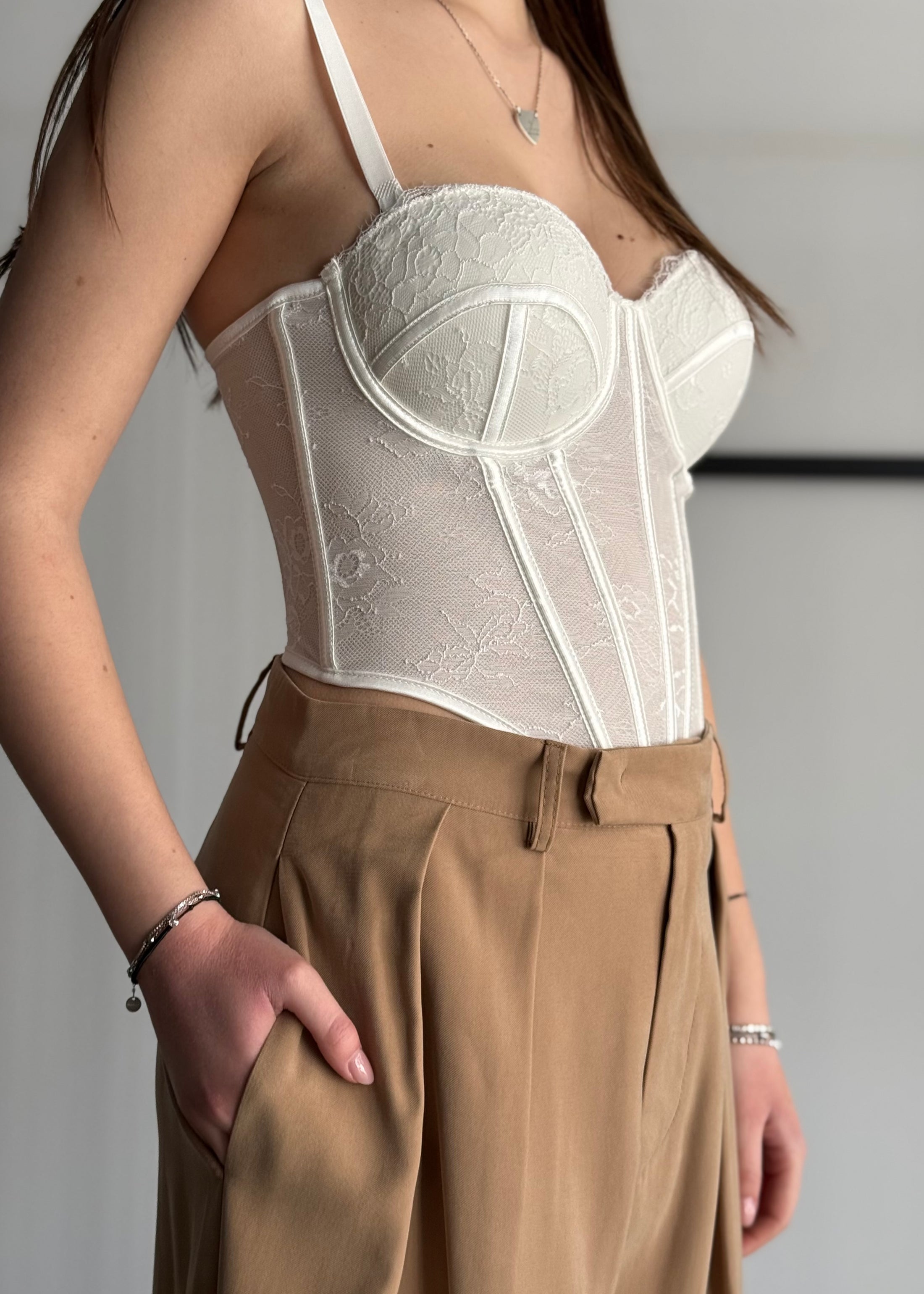 Bustier THEVICE bianco in pizzo