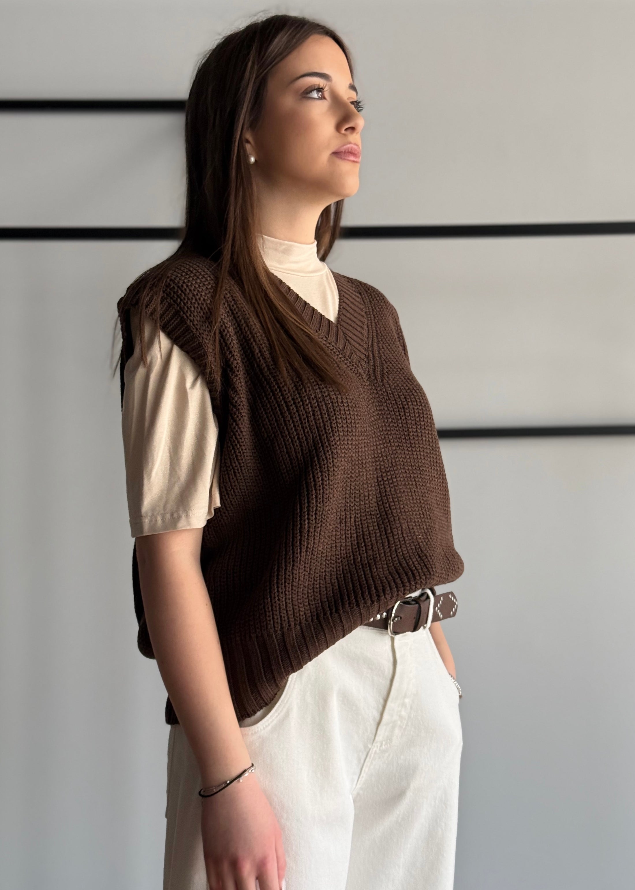 Gilet ZAHJR in maglia moro