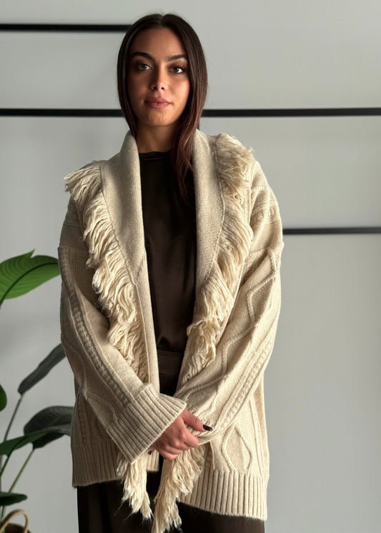Cardigan con frange -KONTATTO