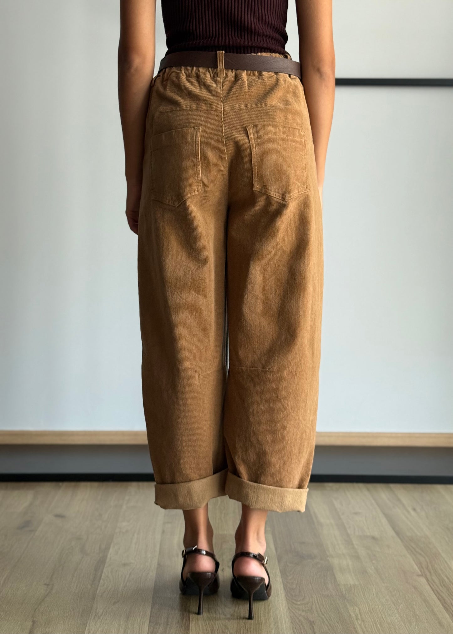 Pantaloni in velluto a coste con cintura -ZAHJR