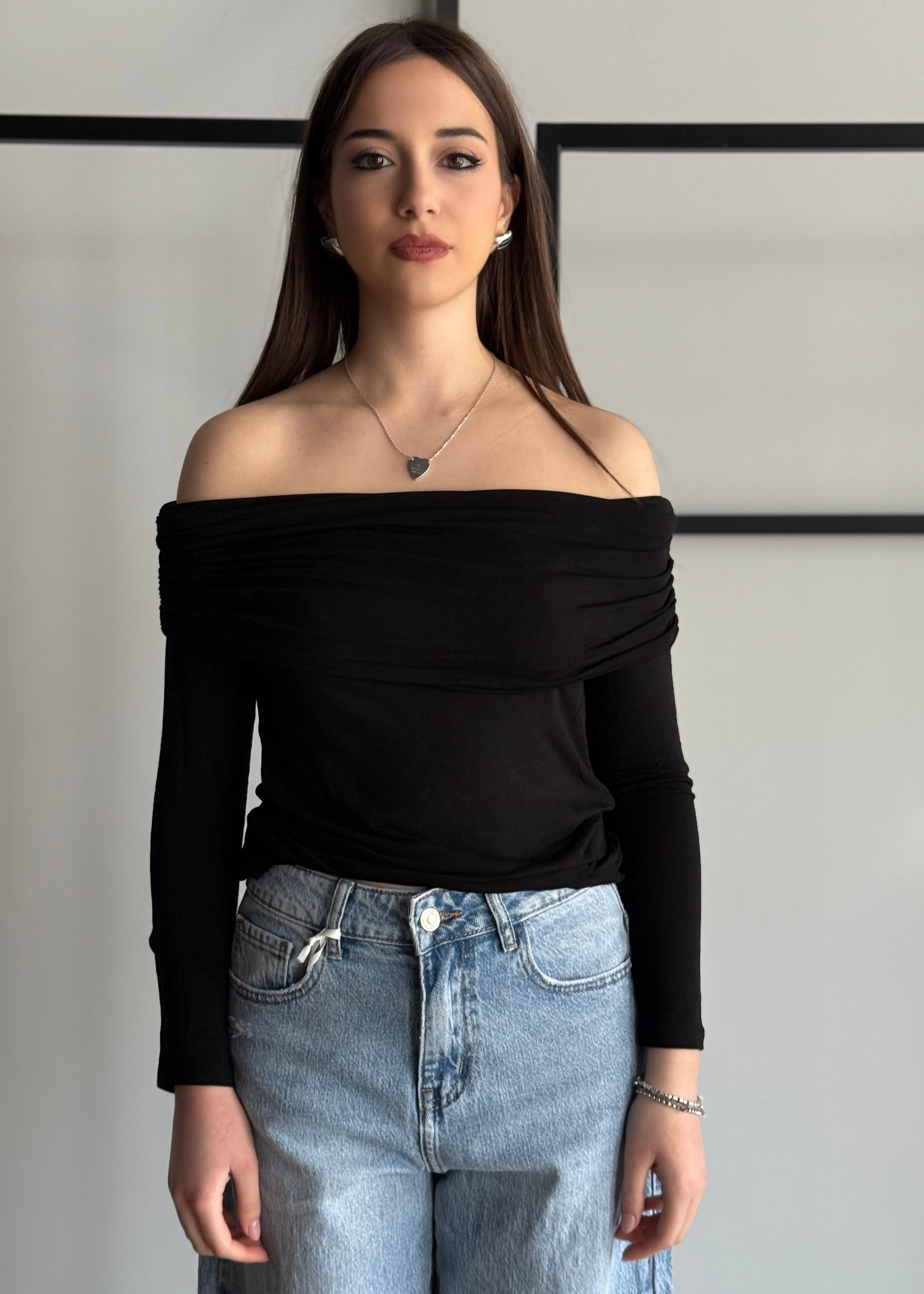 Top ZAHJR modello shiffer nero