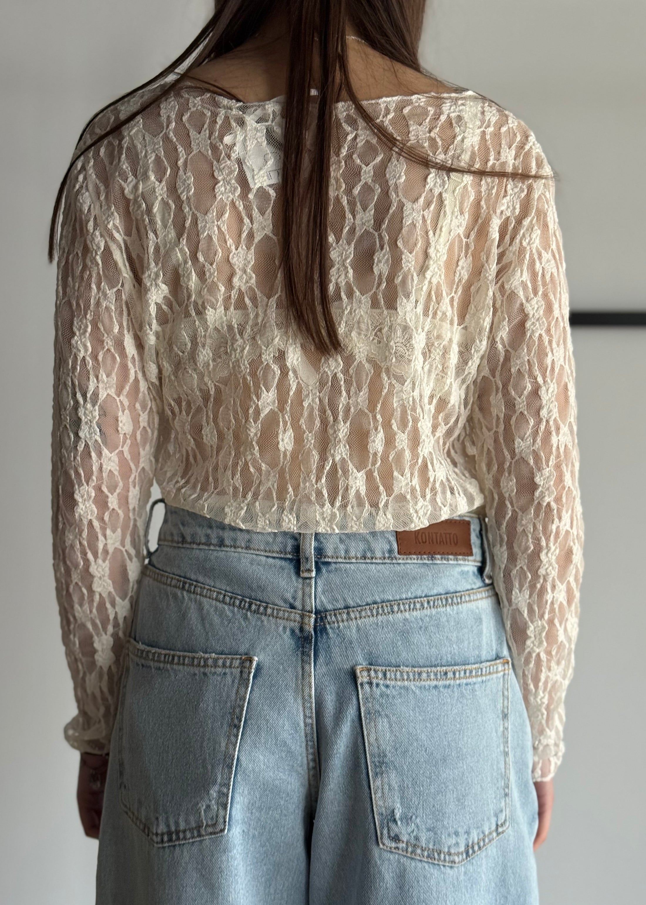 Maglia THEVICE in pizzo crema