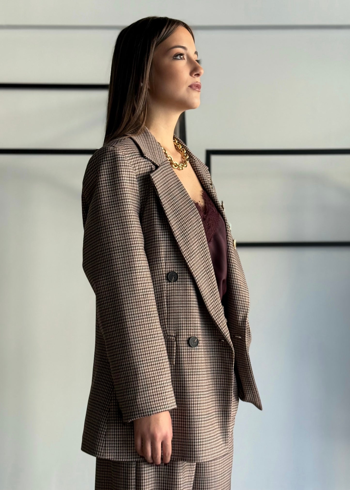 Giacca doppiopetto check -ZAHJR