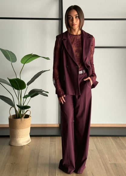 Pantalone a palazzo con cintura -ZAHJR