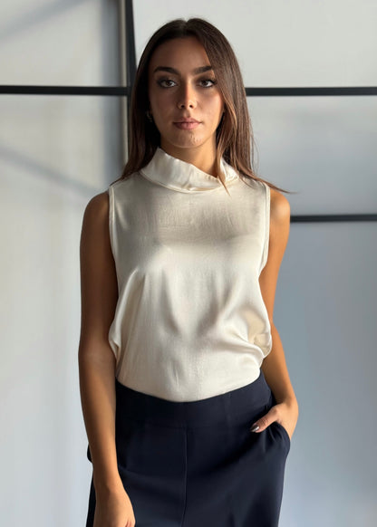 Top in viscosa con scollo lupetto -ZAHJR