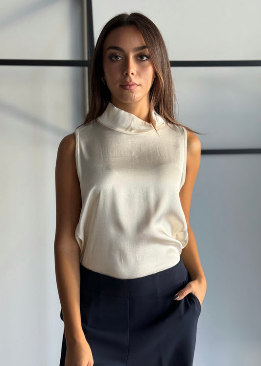 Top in viscosa con scollo lupetto -ZAHJR