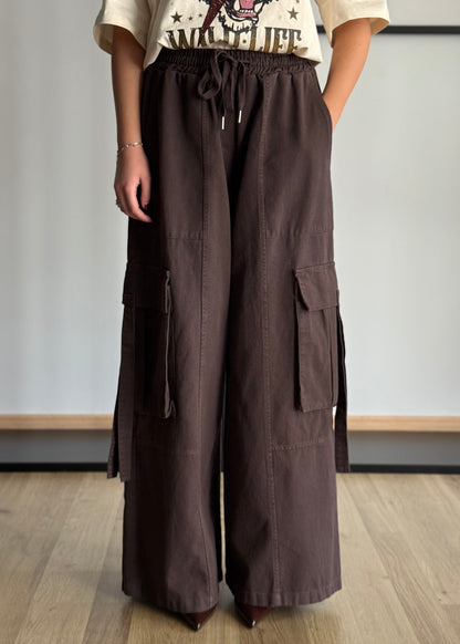 Pantaloni cargo wide leg con tasconi -KONTATTO