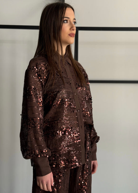 Camicia ZAHJR con paillettes moro