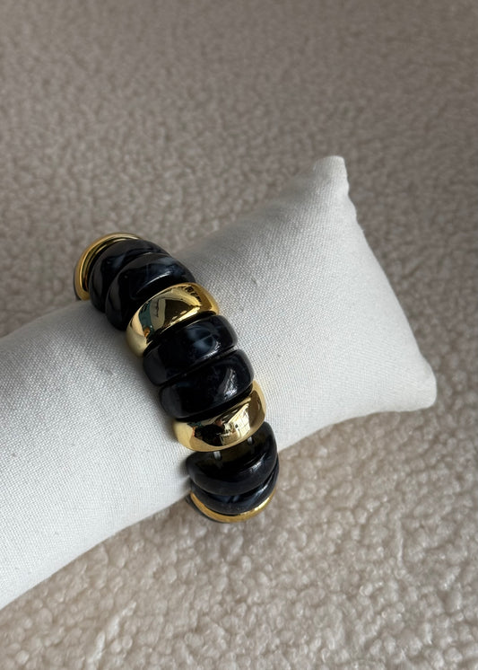 Bracciale THEVICE elastico nero e oro