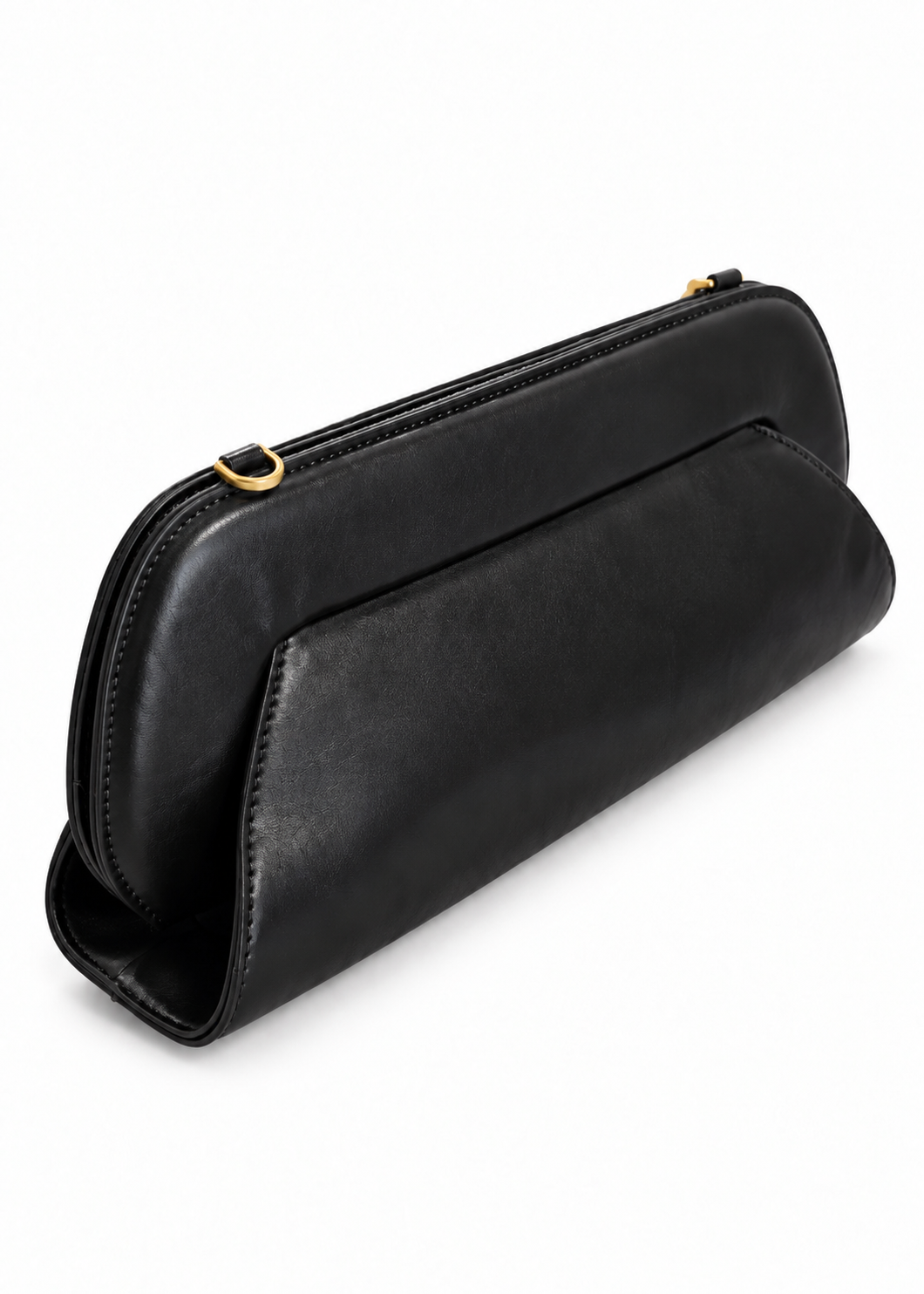 Borsa clutch nera con tracolla