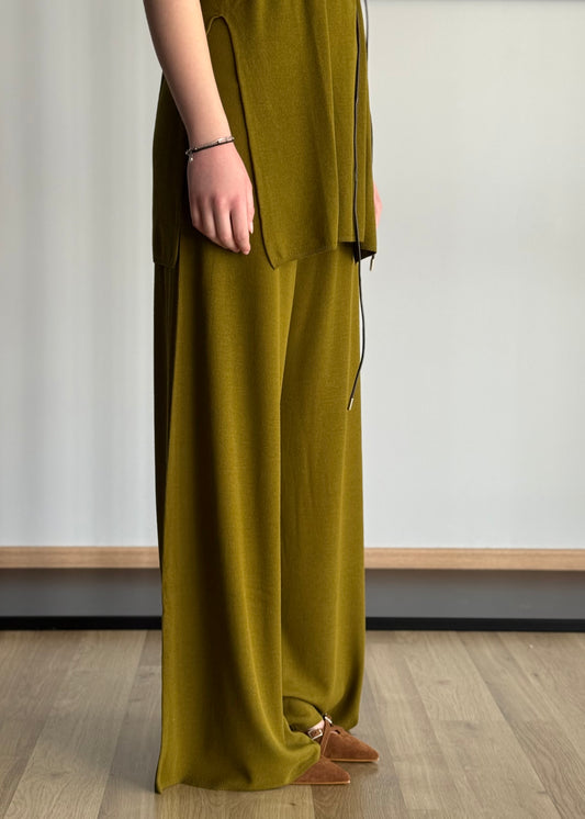 Pantalone KONTATTO olio gamba ampia