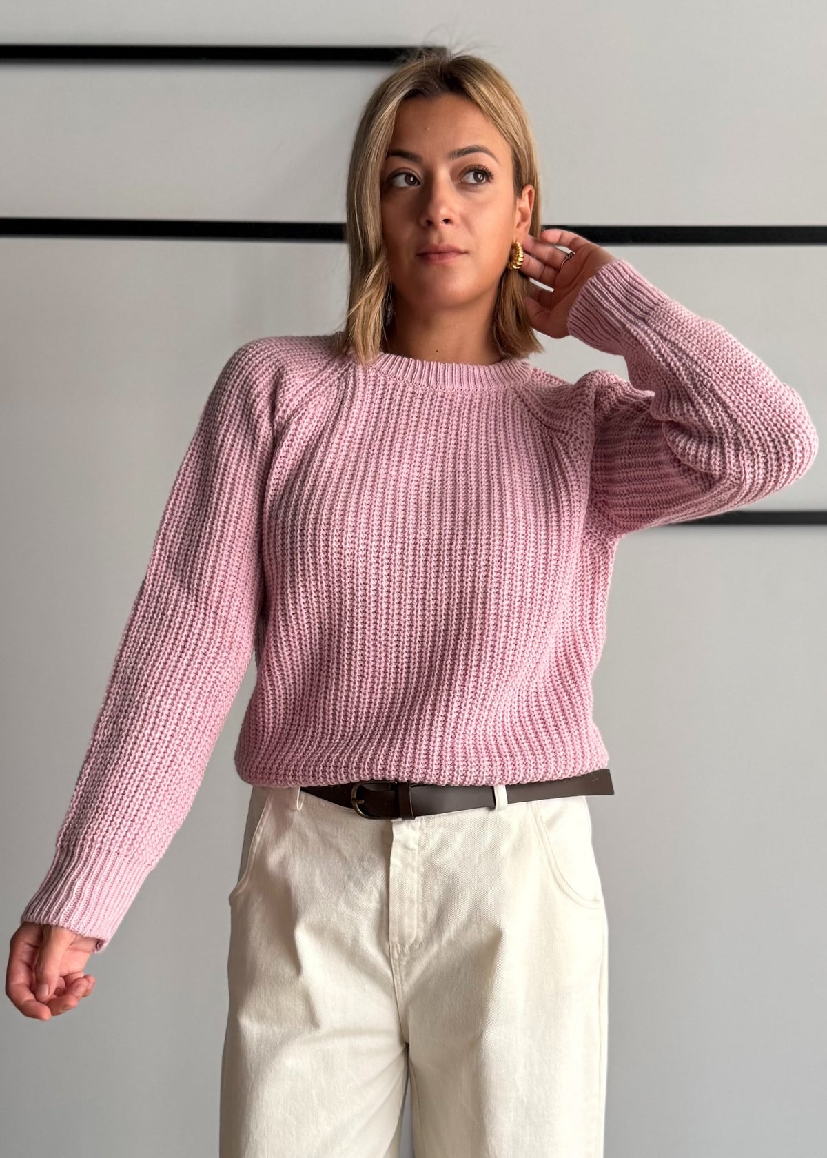Maglia girocollo rosa - KONTATTO