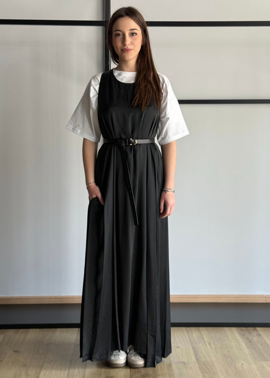 Abito lungo ZAHJR in satin nero