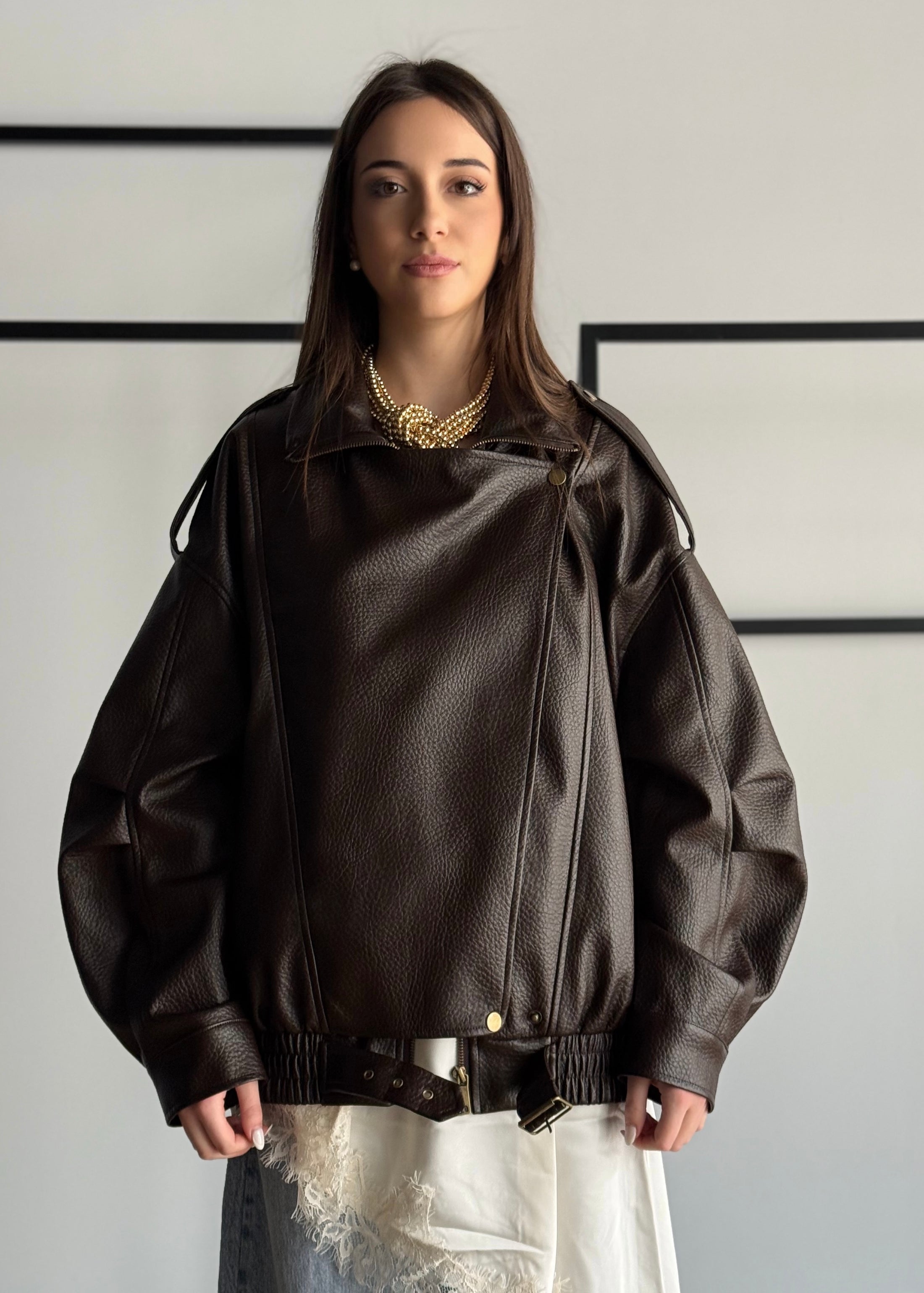 Giacca biker THEVICE in ecopelle