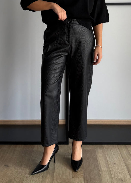 Pantalone nero effetto pitone - ZAHJR