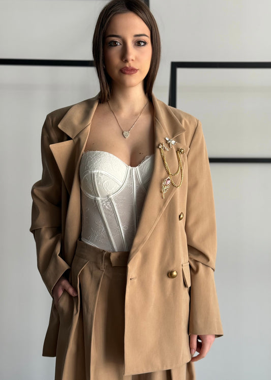 Blazer ZAHJR doppiopetto con bottoni oro