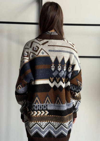 Cardigan ZAHJR jacquard oversize