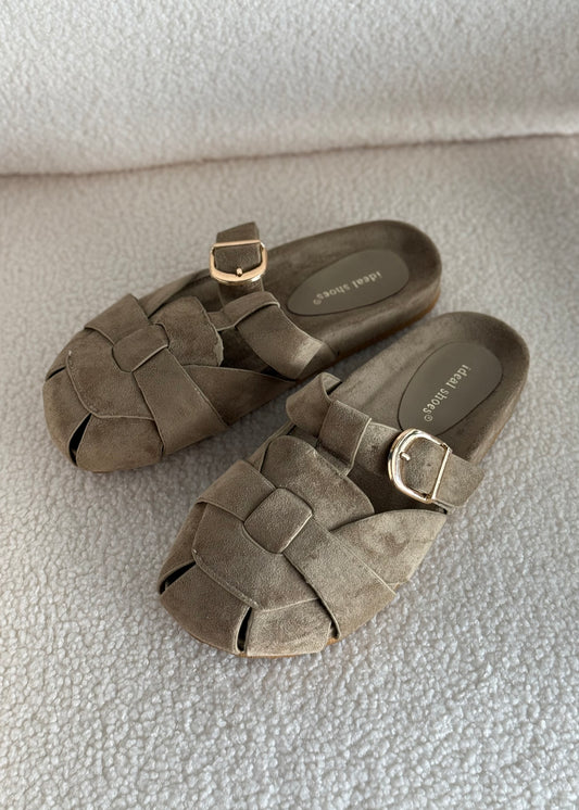 Sabot THEVICE in suede con fasce incrociate