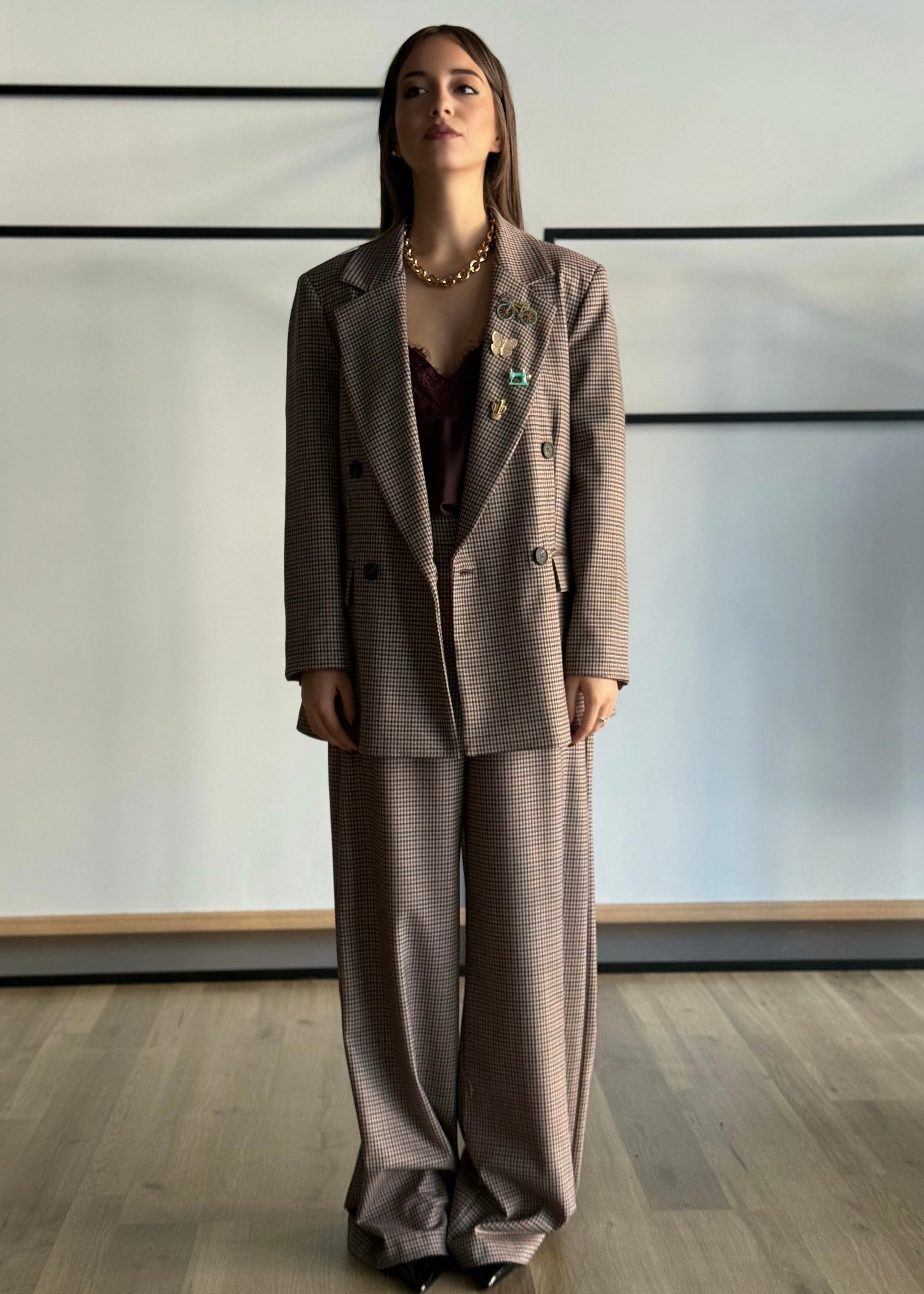 Pantalone a palazzo check -ZAHJR