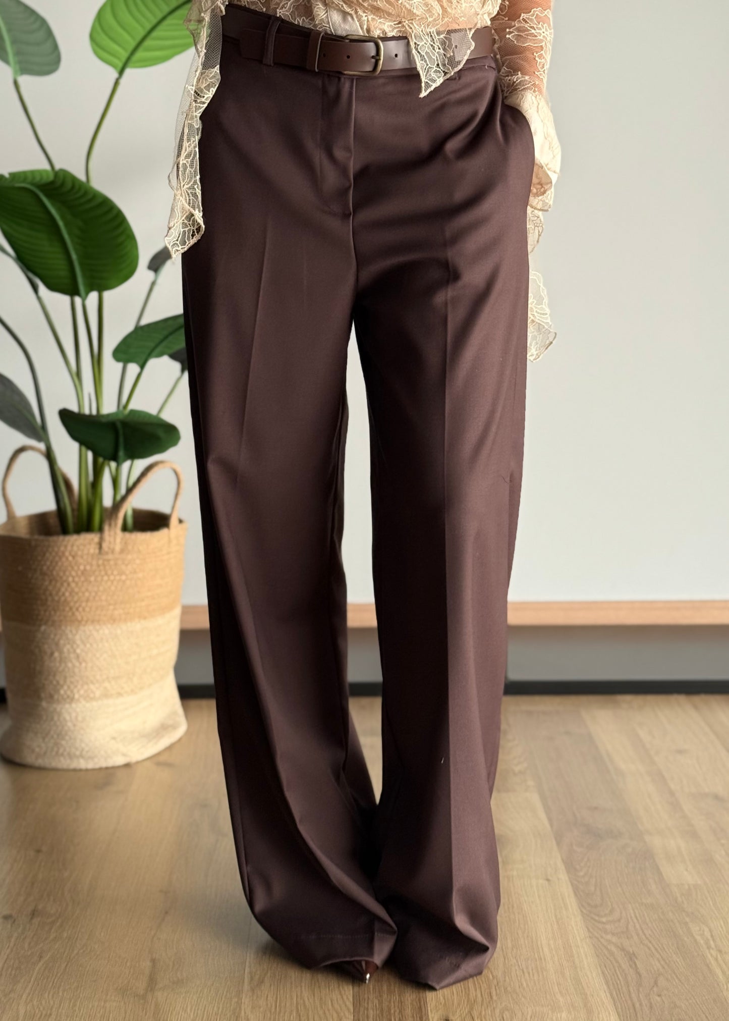 Pantalone palazzo con cintura -ZAHJR