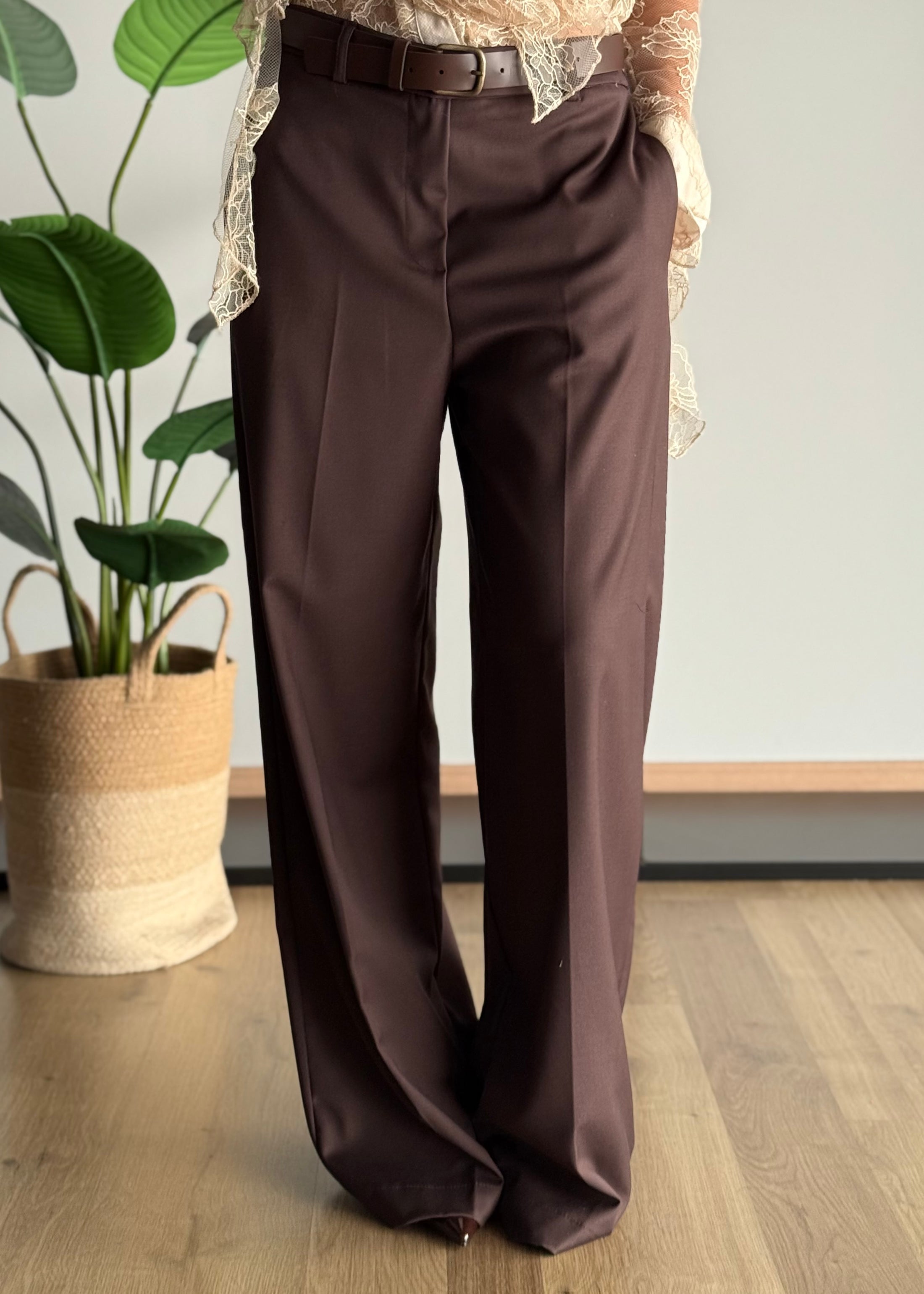 Pantalone palazzo con cintura -ZAHJR