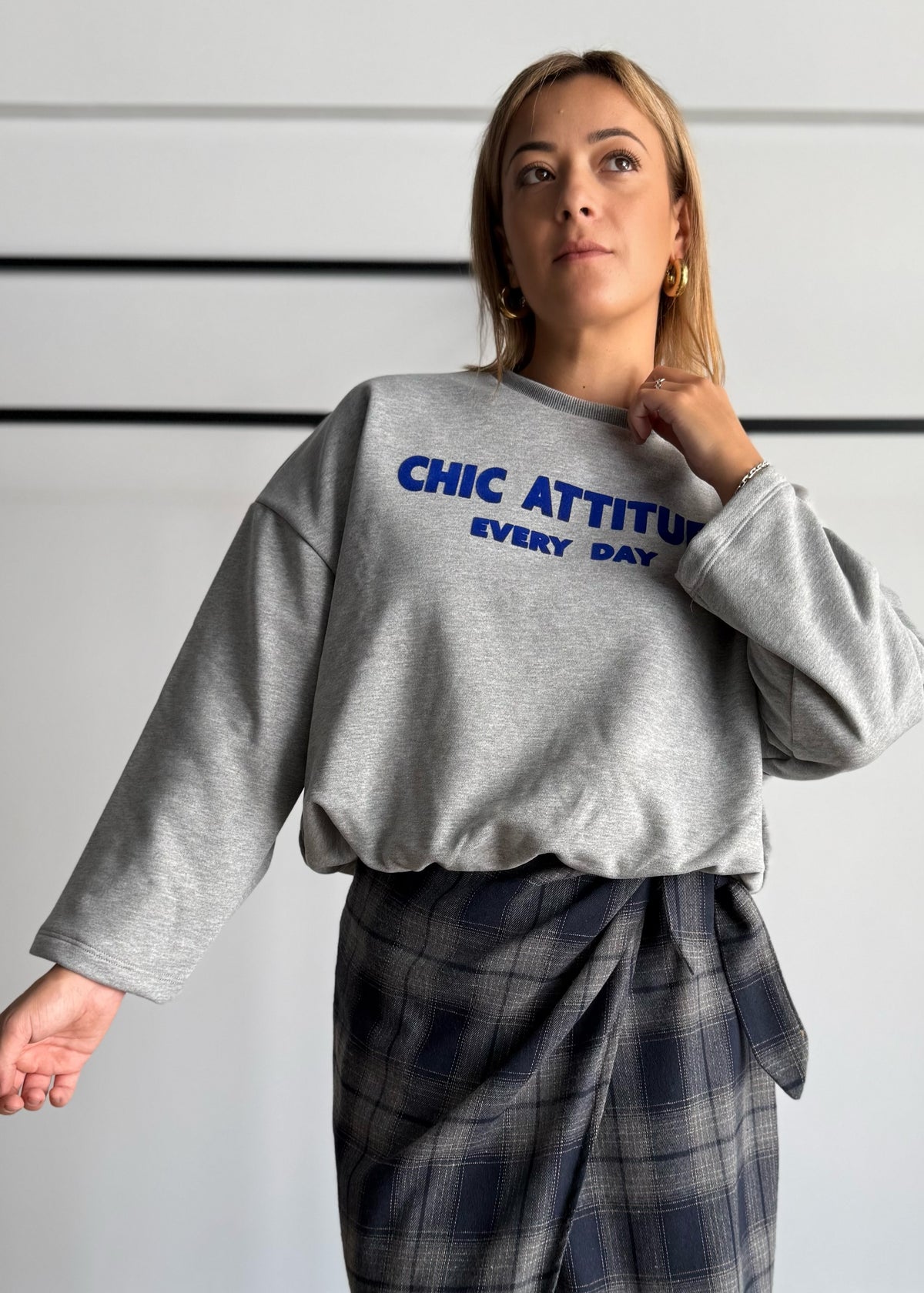 Felpa chic attitude grigio - KONTATTO