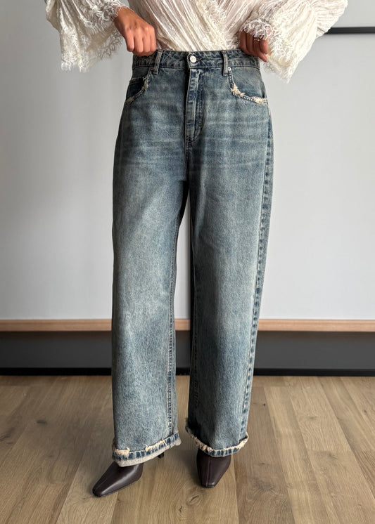 Jeans wide leg con dettagli sfrangiati - PHILIALOFT