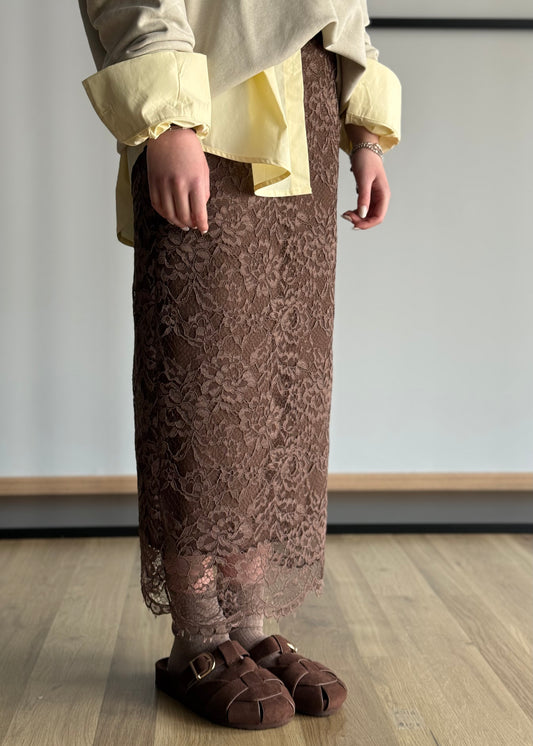 Gonna midi KONTATTO in pizzo floreale